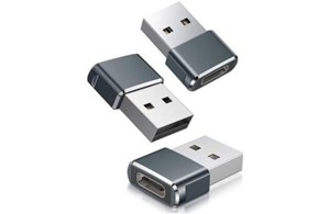 Adapter USB-C Buchse auf USB-A Stecker grau