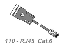 110 - RJ45 (4 paarig) Cat.6 Grau